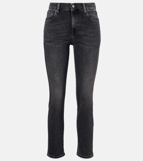 Cropped mid-rise slim jeans