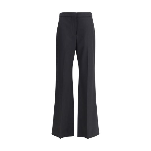 Wool Grain de Poudre Bootcut Trousers — Black