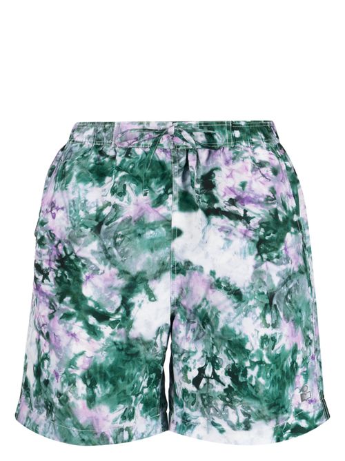 Tie-dye print swim shorts - Green