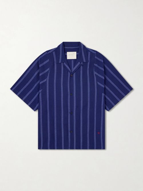 Yusuke Camp-Collar Striped Cotton Shirt
