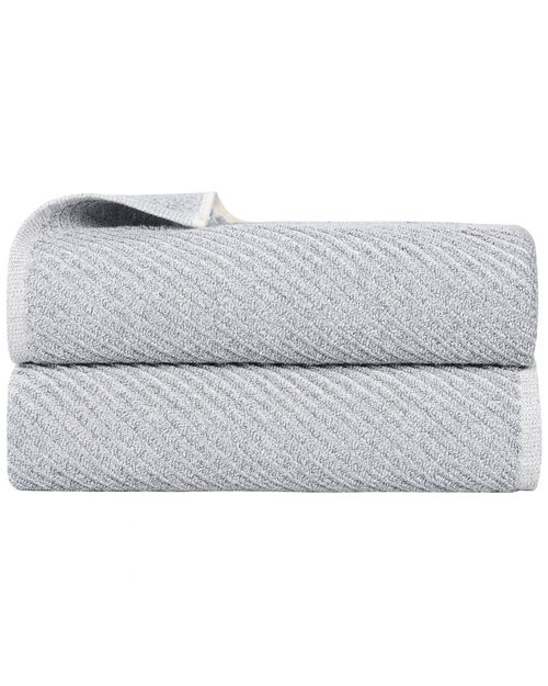 Superior Set of 2 Amelia Medium Weight Diagonal Stripes Bath Sheets