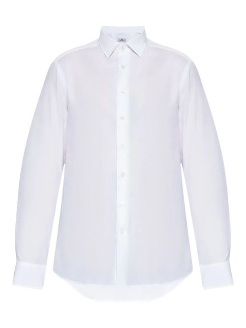 Cotton Jacquard Shirt With Gecko Motif