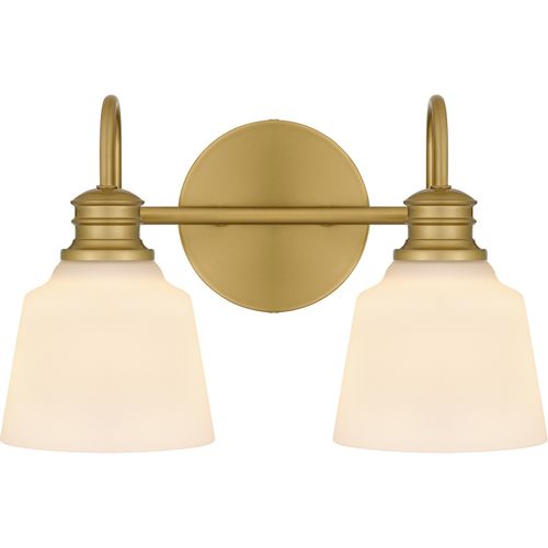 Aged Brass Two Light Bath from the Hinton Collection