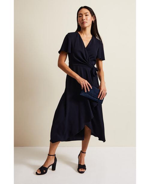 Women's Julissa Frill Wrap Dress - Dark Blue