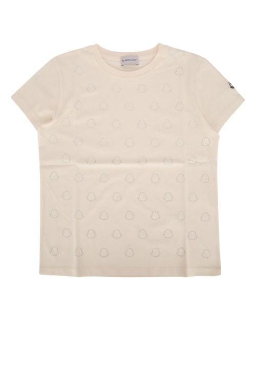 Logo-Embroidered Cotton T-Shirt — Beige