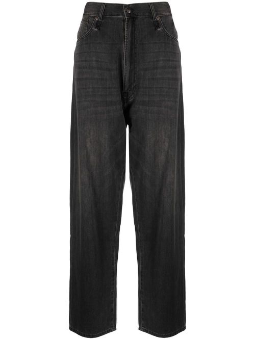 Mid-rise wide-leg jeans - Black