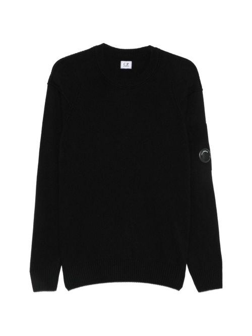 Lambswool Crew Neck Sweater — Black