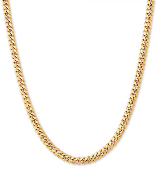 "Cuban Link 22"" Chain Necklace in 18k Gold-Plated Sterling Silver - Gold Over Silver"