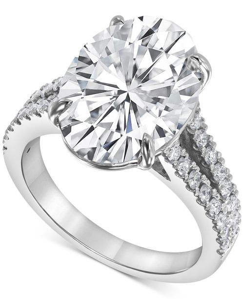 Certified Lab Grown Diamond Oval Solitaire Plus Engagement Ring (7-1/2 ct. t.w.) in 14k White Gold - White Gold