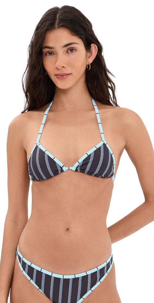 Lido Halter Triangle Bikini Top Redondo Stripe
