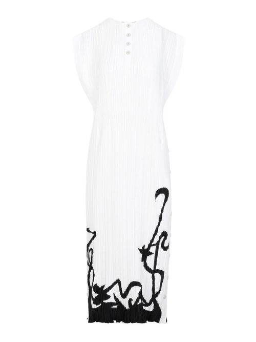 Sleeveless Pleated Midi Dress