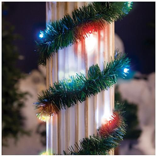 Battery-Operated 18' Multicolored 35-LED Pine Garland