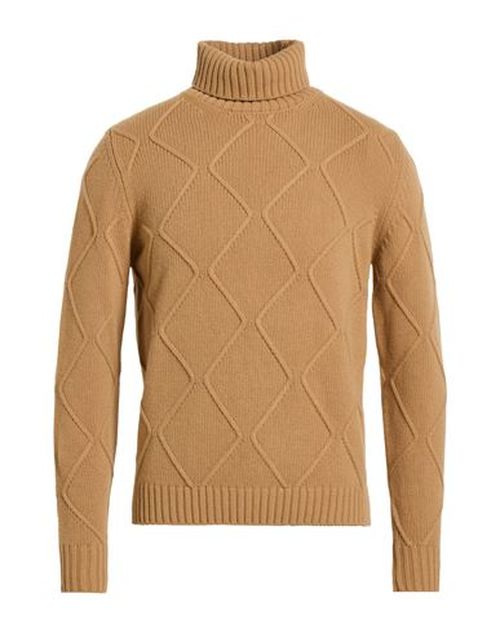 Man Turtleneck Camel Size 36 Virgin Wool, Cashmere