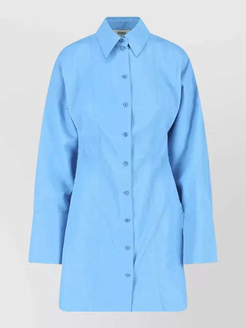 Fendi - long sleeve collared knee length jacket