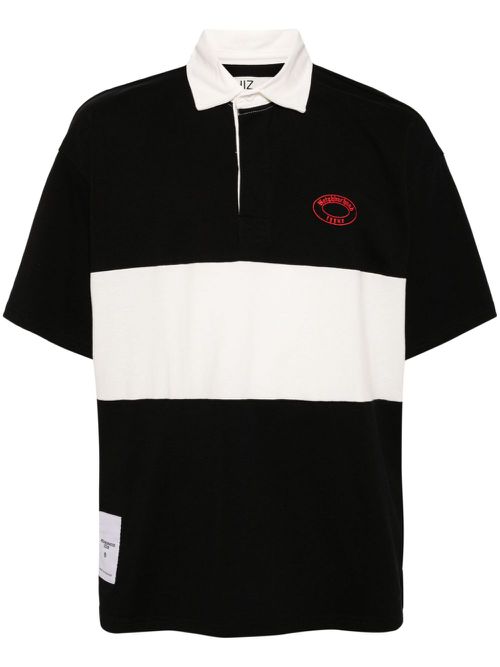 X Neighborhood striped cotton polo shirt - Black