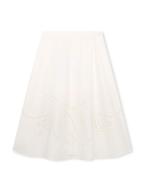 Broderie-anglaise A-line skirt - White