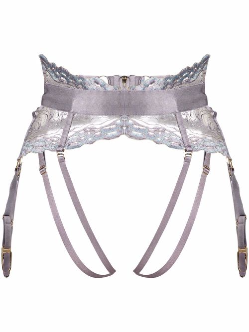 Lace-detail thong - Purple