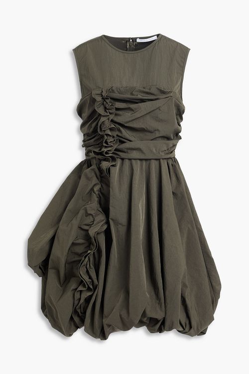 Olivia ruffled taffeta mini dress - Green - UK 12