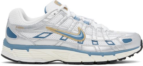 White & Blue P-6000 Sneakers