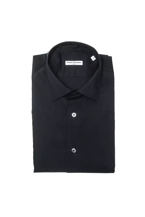 Robert Friedman Black Cotton Men Men's Shirt