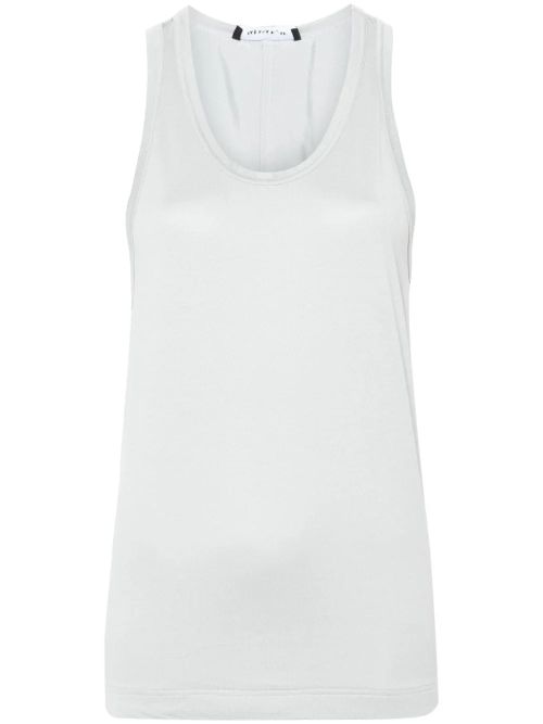 Panelled Cotton Jersey Tank Top — White