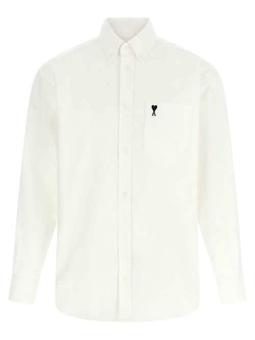 Heart Embroidery Shirt — White