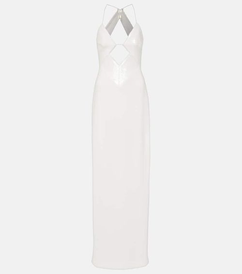 Sequined halterneck gown