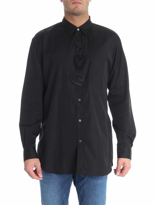 Black shirt with rigid inserts