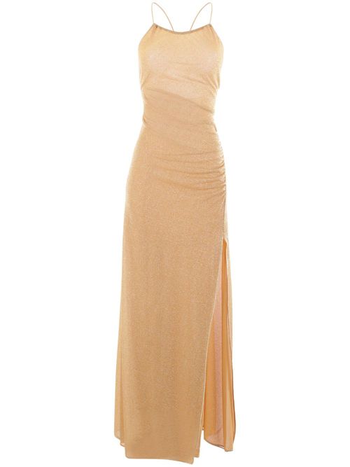 Semi-sheer metallic-threading dress - Gold