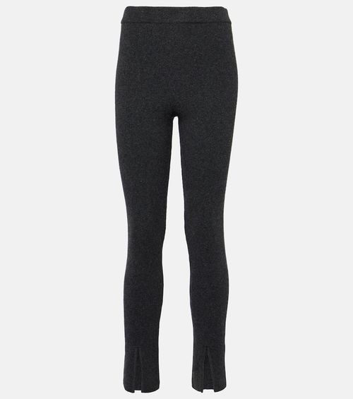 Ribbed-knit cashmere slim pants