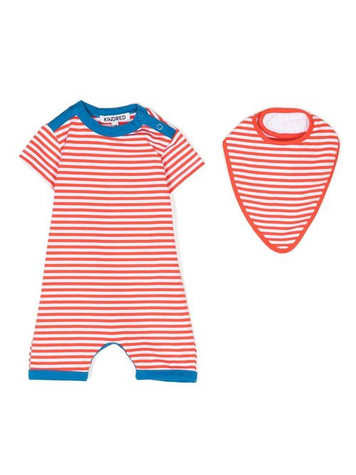 Contrast-trim striped pyjamas