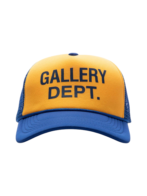 Gallery Dept Logo Trucker Cap in Navy Yellow - Blue / One