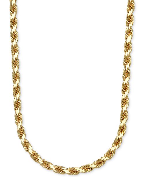 "Rope Chain 22"" Necklace 3.5mm in 14k Gold - Yellow Gold"