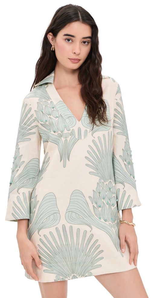 Aziza Mia Embroidered Mini Tunic Mint Mosaique