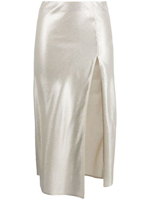 "Music" Lurex jacquard pencil skirt - Silver