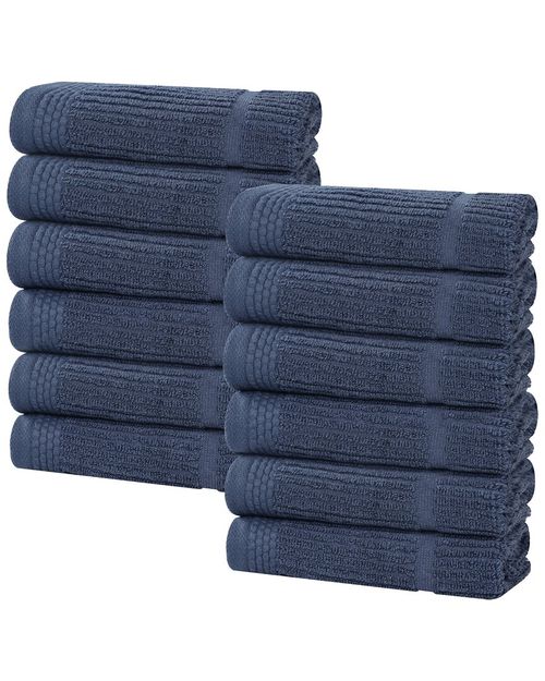 Superior Set of 12 Milo Smart Twist Cotton Medium Weight Solid Washcloths