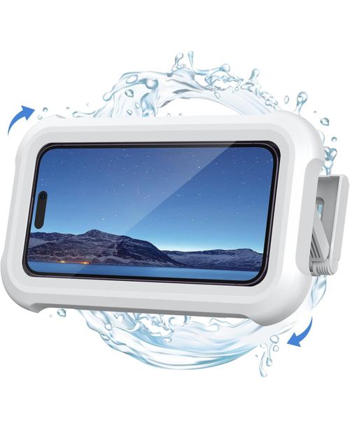 Waterproof Shower Phone Holder - Shower Bathroom Bath Cellphone Accessories - White