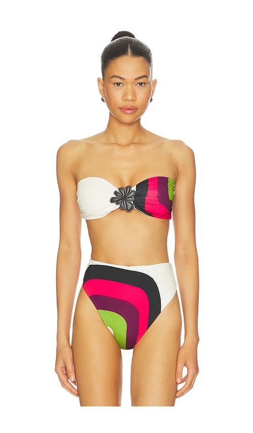 Cala de la Cruz Maple Bikini Top in White,Fuchsia. - S also in XS, M
