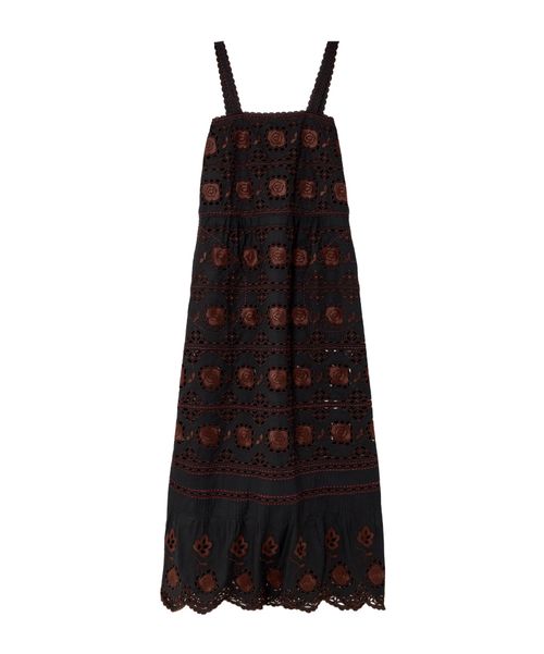 Grace scalloped broderie anglaise cotton-poplin maxi dress