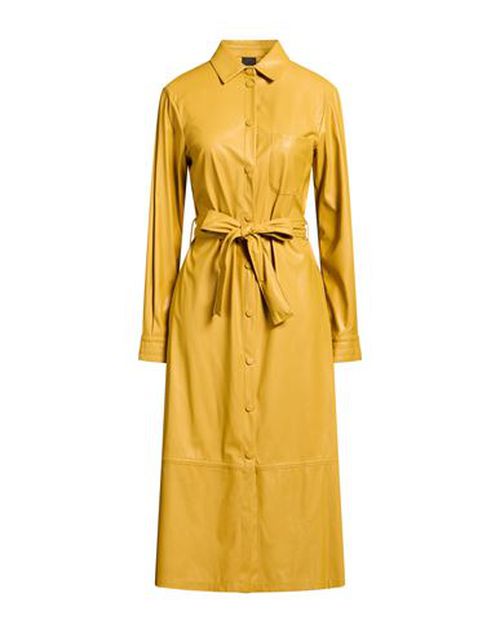 Woman Midi dress Mustard Size 10 Polyester, Polyurethane