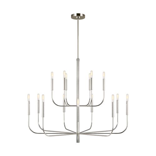 Visual Comfort Studio Brianna 15-Light Chandelier in Polished Nickel by Ellen Degenere