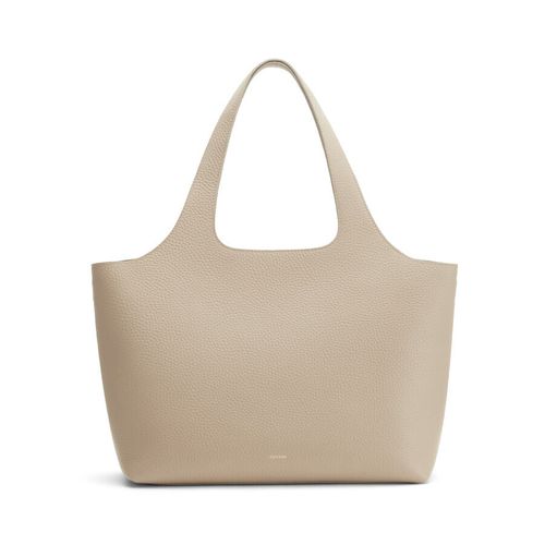 System Tote 16-Inch Bag in Italian Pebbled Leather, Beige | Women's Work Bags & Totes
