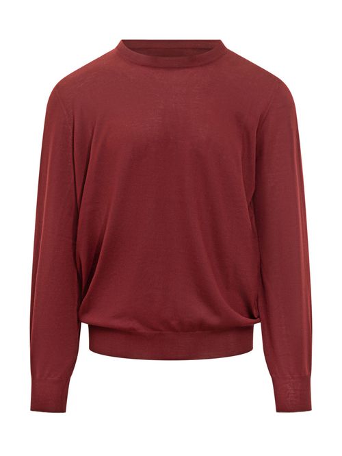 Red Solid Regular Sweaters