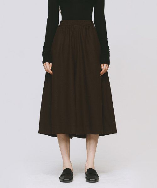 WOOL WIDE PANTS BROWN Wool wide pants
