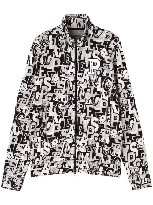 Logo-intarsia track jacket - Blue