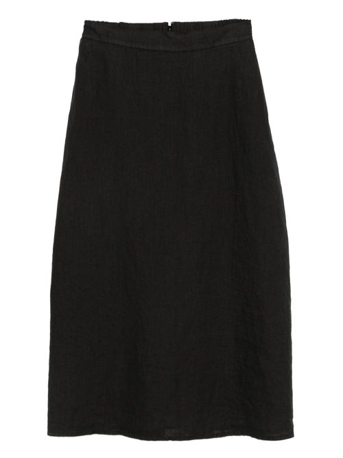 A-line cotton midi skirt - Black