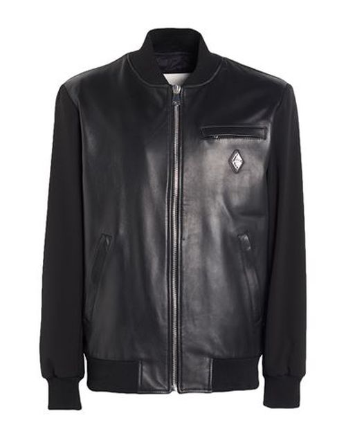 Yes London Man Jacket Black Size 38 Leather, Polyester