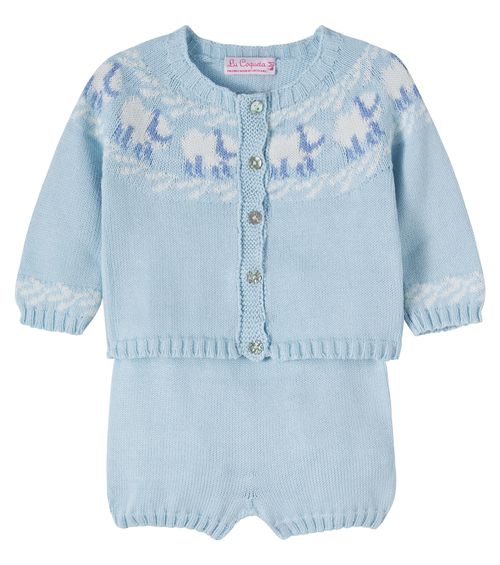 Baby Cordero cardigan and shorts set