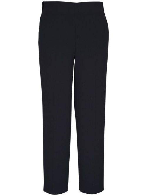 Velvet-trim cropped trousers - Black