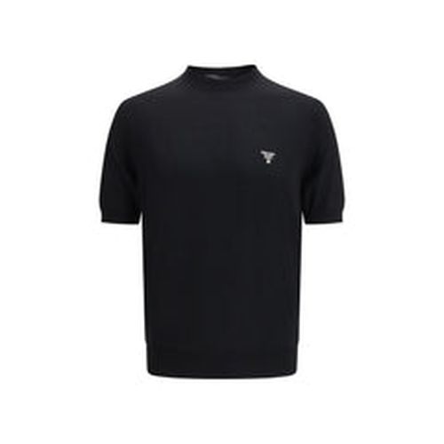 Logo-Embroidered Wool T-Shirt — Black